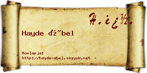 Hayde Ábel névjegykártya