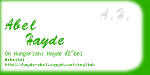 abel hayde business card